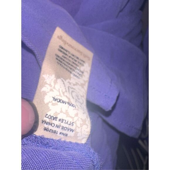 Nice Soft Surroundings Tunic Blouse  Purple/blue quarter button Womens Size PL 1 - Picture 7 of 8